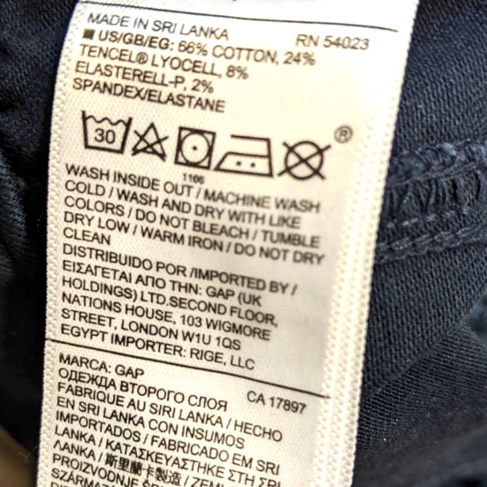 Cotton Pants. Navy Blue. Size 0. - Picture 8 of 11